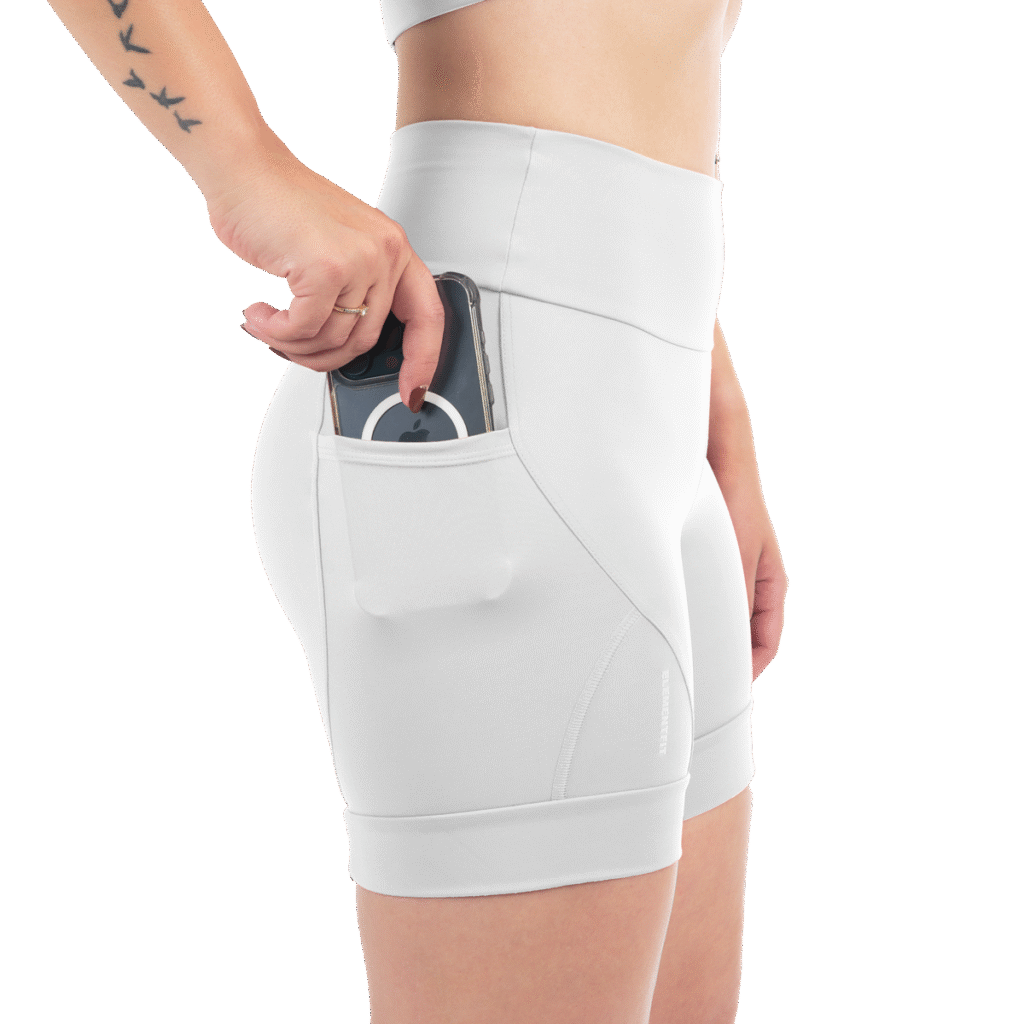 Short  Compressão Corrida  Pro Racing Com Bolsos - Branco, P 36-38