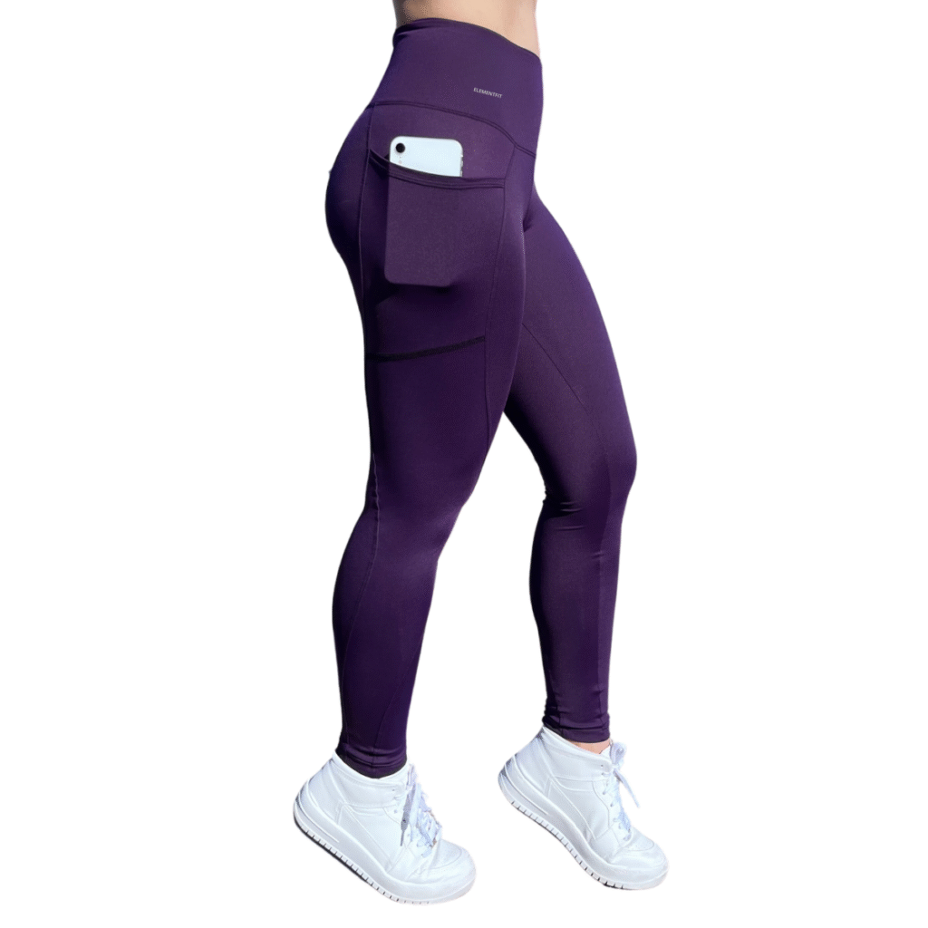 Calça Legging Suplex Poliamida Com Bolso Lateral Corrida - Violeta, G 44-46