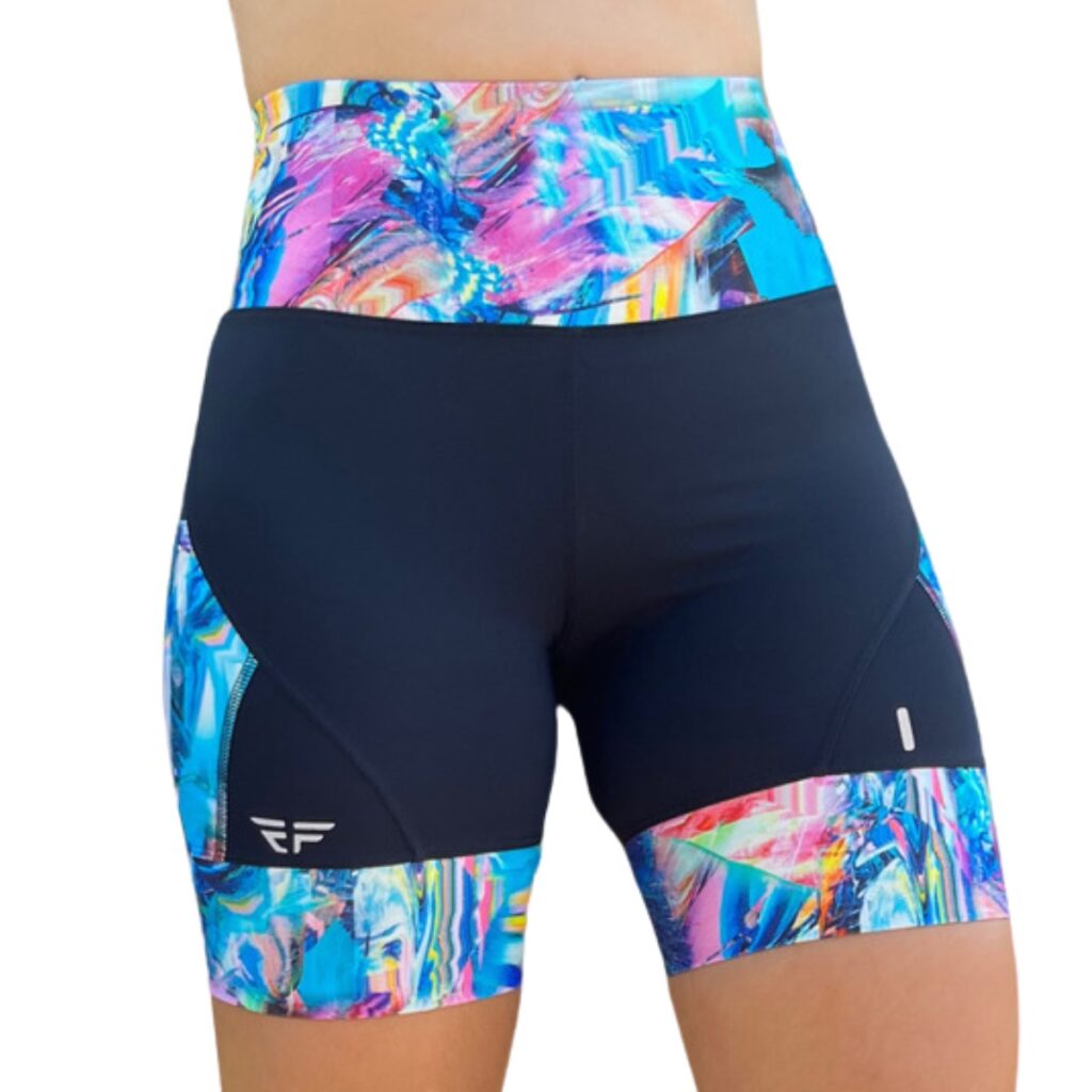 Short  Compressão Corrida  Pro Racing Com Bolsos - Preto/Estampa, G 44-46